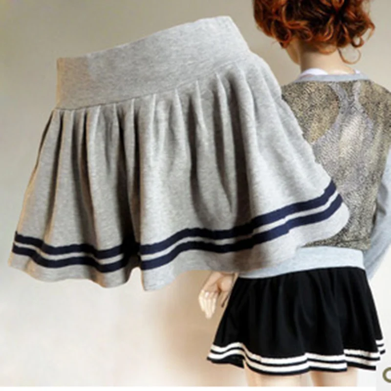 The navy pleated skirt YV2274 tiered skirt playful