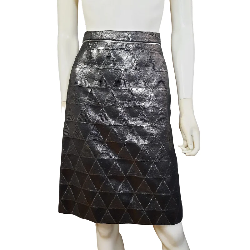 Versus Versace  Metallic Geometric Pencil Skirt Size 4 denim skirt stylish