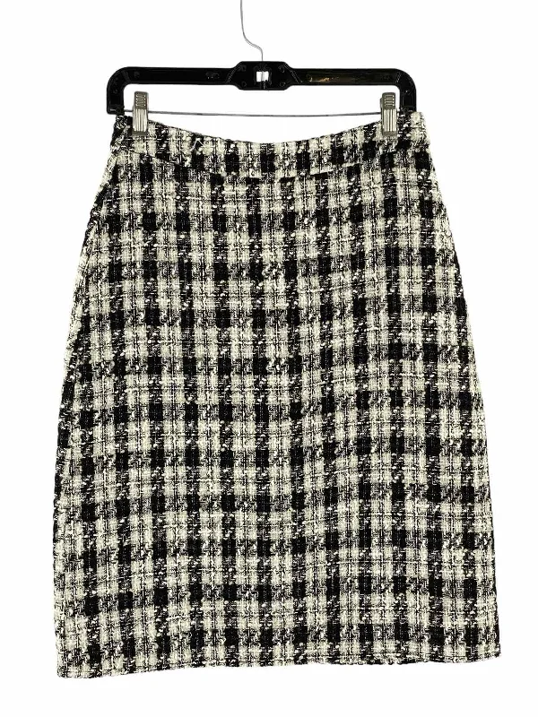 Vila Size 40 (10) Black White Checkered Skirt velvet skirt sumptuous