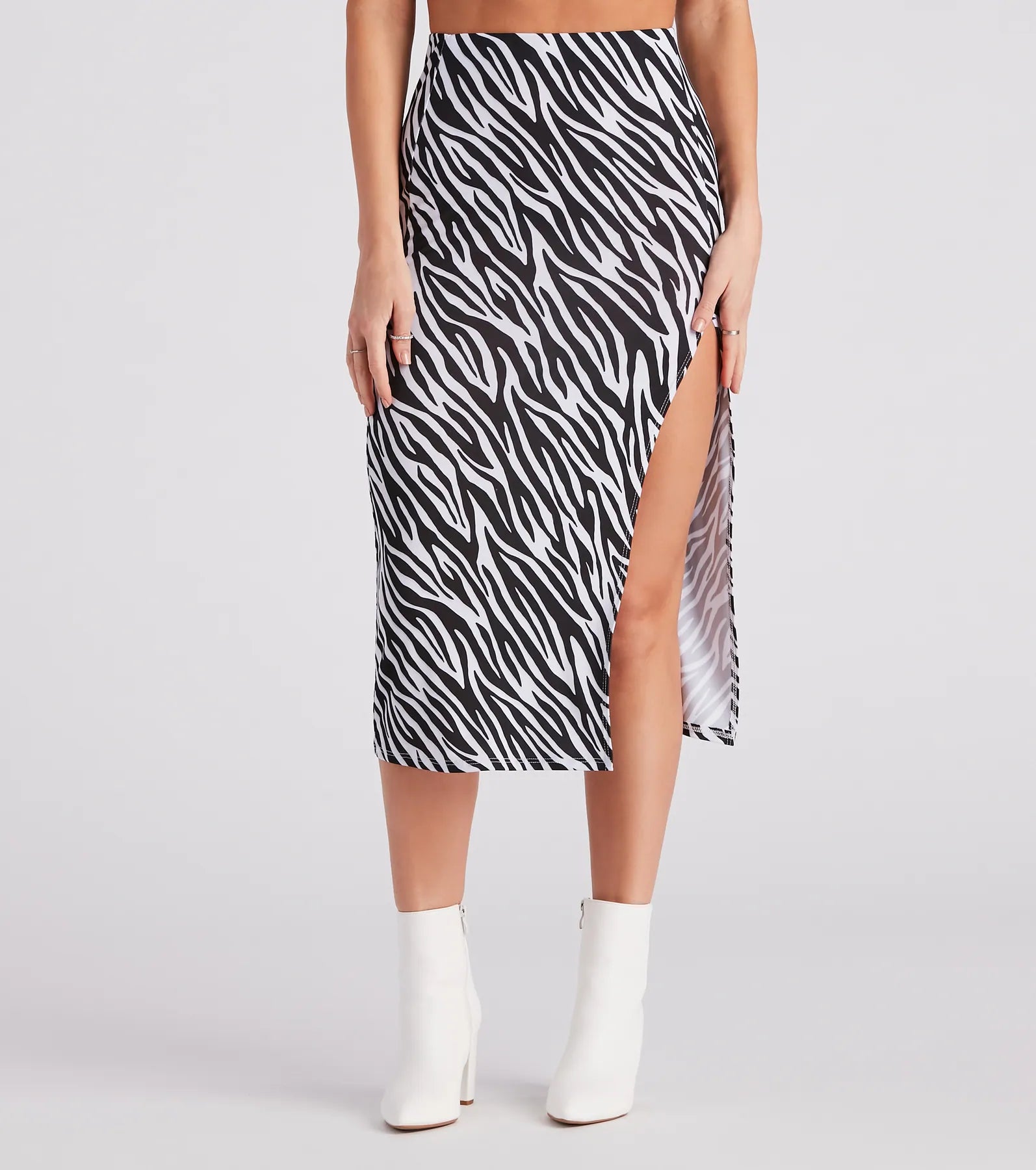 Wild Style Zebra Print Midi Skirt lace skirt romantic