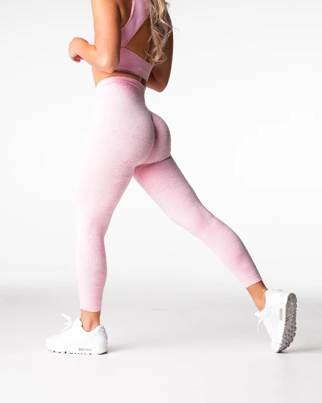 Baby Pink Digital Seamless Leggings Elegant Metallic Leggings