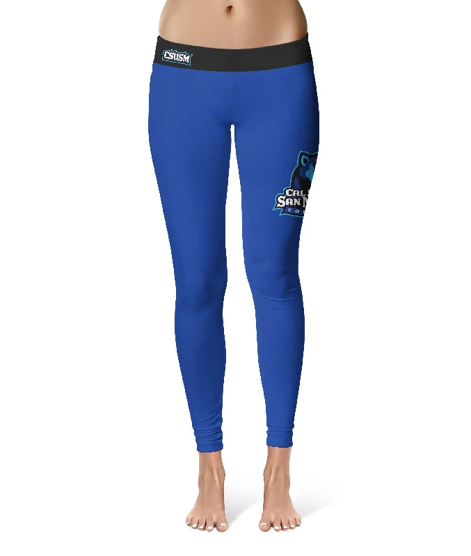 Cal State San Marcos Cougars Game Day Logo on Thigh Blue Yoga Leggings for Women by Vive La Fete Stylish Ankle-Length Leggings Cal State San Marcos Cougars Game Day Logo on Thigh Blue Yoga Leggings for Women by Vive La Fete Stylish Ankle-Length Leggings