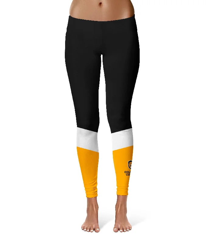 Colorado College Tigers Game Day Ankle Color Block Black Gold Yoga Leggings for Women by Vive La Fete Fashionable Quick-Dry Yoga Pants Colorado College Tigers Game Day Ankle Color Block Black Gold Yoga Leggings for Women by Vive La Fete Fashionable Quick-Dry Yoga Pants