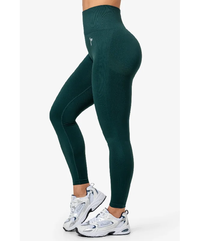 Famme Peach Scrunch Seamless Leggings Dark Green Casual Slim-Fit Leggings