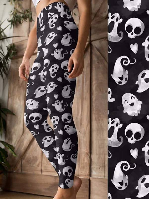 Halloween Ghosts Leggings Fashionable Plus-Size Activewear