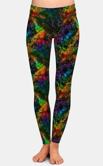 Ladies Gorgeous Bright Coloured Galaxy Printed Leggings Stylish Stretch-Waist Leggings Ladies Gorgeous Bright Coloured Galaxy Printed Leggings Stylish Stretch-Waist Leggings