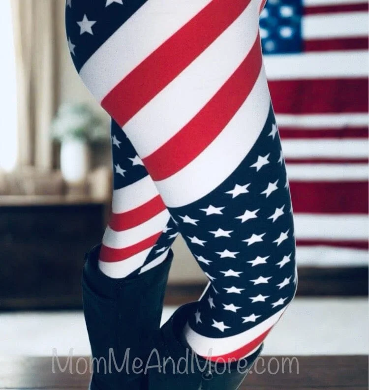 Womens American Flag Leggings, Patriotic 4th of July Pants, Sizes 0-18, No-Roll Waist, Red/White/Blue Stylish Stretch Pants Leggings Womens American Flag Leggings, Patriotic 4th of July Pants, Sizes 0-18, No-Roll Waist, Red/White/Blue Stylish Stretch Pants Leggings