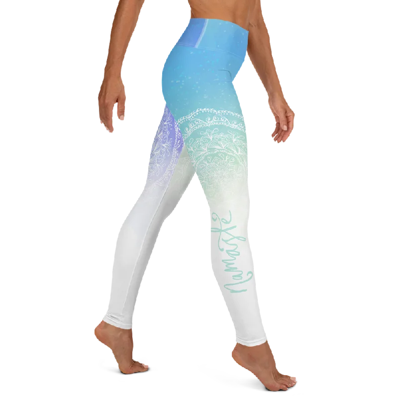 Namaste Gradient High Waist Womens Yoga Leggings Comfortable Ribbed Waistband Leggings Namaste Gradient High Waist Womens Yoga Leggings Comfortable Ribbed Waistband Leggings