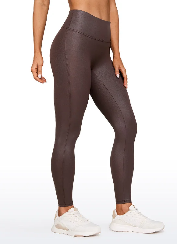 Butterluxe Matte Faux Leather No Front Seam Leggings 28'' Elegant Velvet Leggings