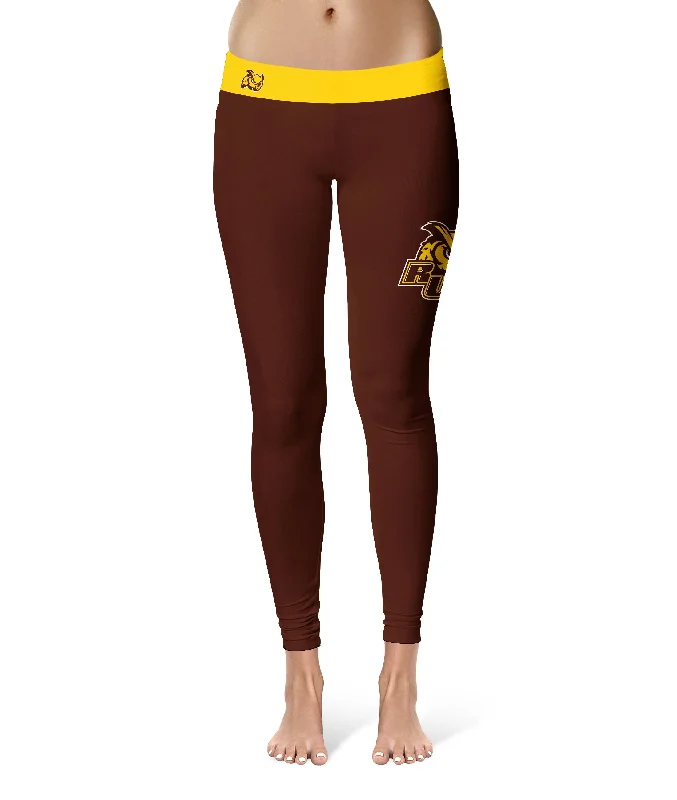 Rowan University Profs RU Game Day Logo on Thigh Brown Yoga Leggings for Women by Vive La Fete Fashionable Quick-Dry Yoga Pants Rowan University Profs RU Game Day Logo on Thigh Brown Yoga Leggings for Women by Vive La Fete Fashionable Quick-Dry Yoga Pants