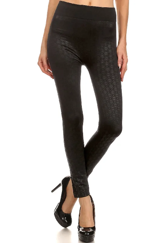 All About the Triangles Textured Fleece Lined Leggings Fashionable Stretchy Fit Leggings All About the Triangles Textured Fleece Lined Leggings Fashionable Stretchy Fit Leggings