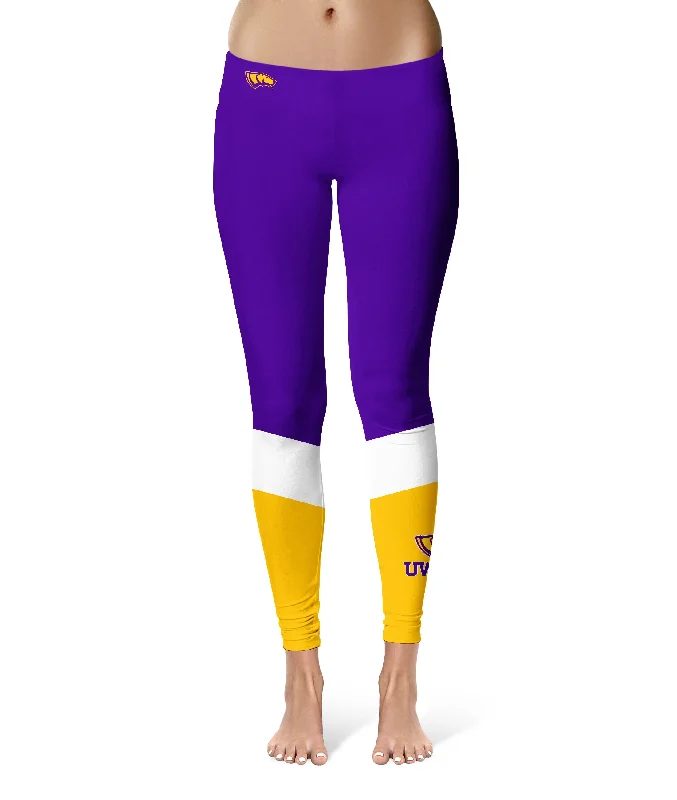 UW-Stevens Point Pointers UWSP Game Day Ankle Color Block Purple Gold Yoga Leggings for Women by Vive La Fete Fashionable Printed Legging Pants UW-Stevens Point Pointers UWSP Game Day Ankle Color Block Purple Gold Yoga Leggings for Women by Vive La Fete Fashionable Printed Legging Pants