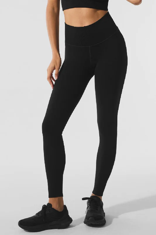 Seamless Winter Warm Plush High-Waist 7/8 Legging - Black Fashionable Tummy Control Leggings Seamless Winter Warm Plush High-Waist 7/8 Legging - Black Fashionable Tummy Control Leggings