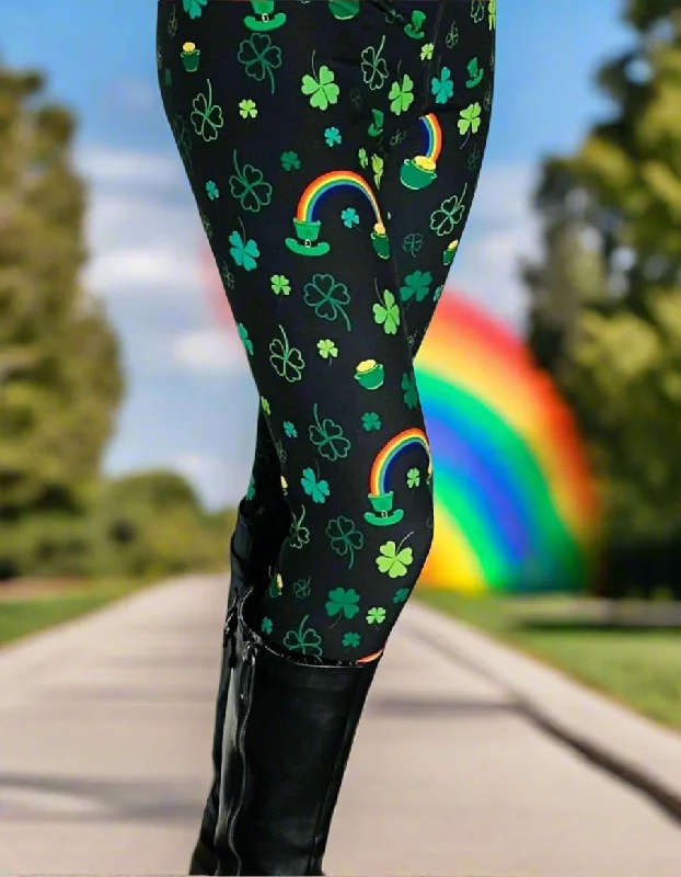 Womens Shamrock Rainbow St. Patrick Day Leggings, Soft Yoga Pants, Sizes OS/TC, Yoga Waist, Exclusive Leggings Trendy Fitness Leggings Womens Shamrock Rainbow St. Patrick Day Leggings, Soft Yoga Pants, Sizes OS/TC, Yoga Waist, Exclusive Leggings Trendy Fitness Leggings