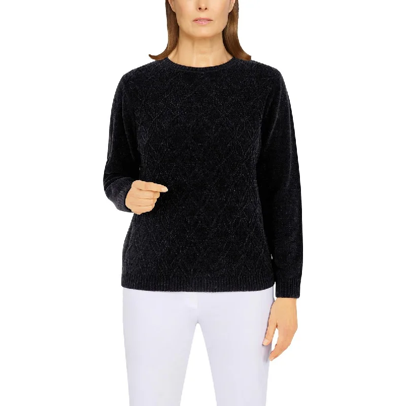 Alfred Dunner Womens Long Sleeve Cable Stitch Crewneck Sweater Modern Contemporary Chic Alfred Dunner Womens Long Sleeve Cable Stitch Crewneck Sweater Modern Contemporary Chic