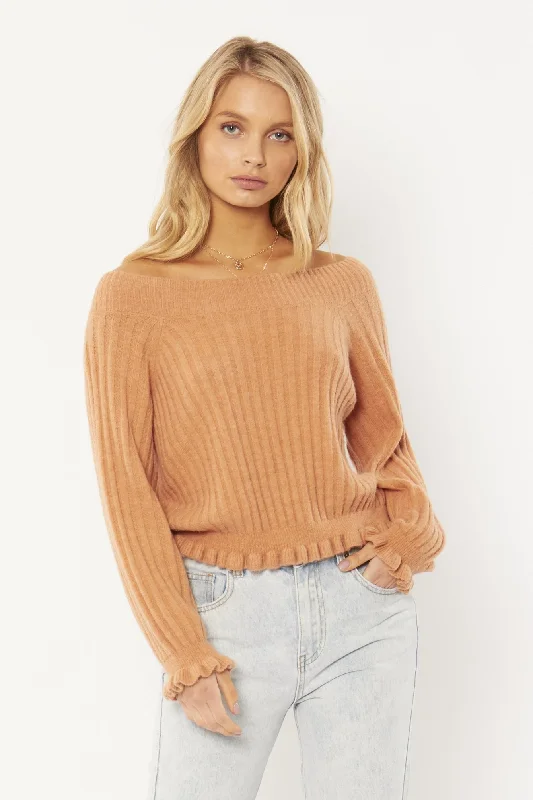 Amuse society Sija sweater / cognac Bright Pastel Dark