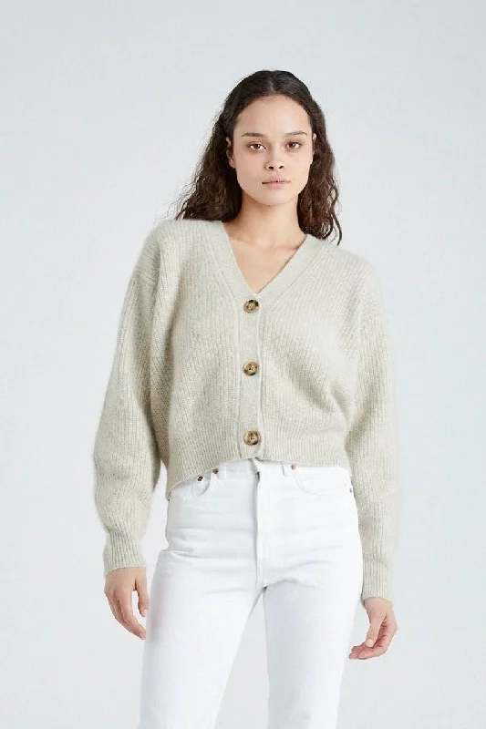 + Beryll Cashmere Cardigan Sweater | Shell Beach Seamless Knitted Crochet