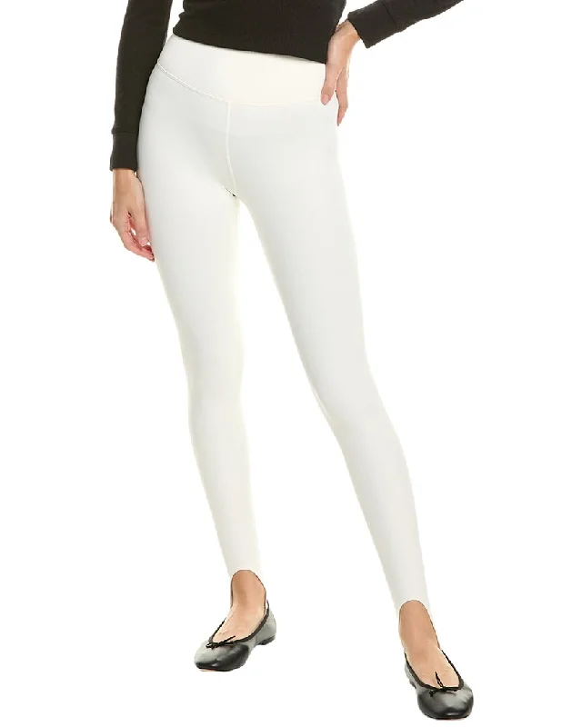 Weworewhat High-Rise Stirrup Legging Comfortable Ribbed Waistband Leggings