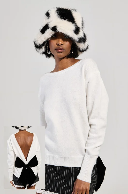 BOW DOWN SWEATER Notch Collar Peter Pan Collar Cowl Neck