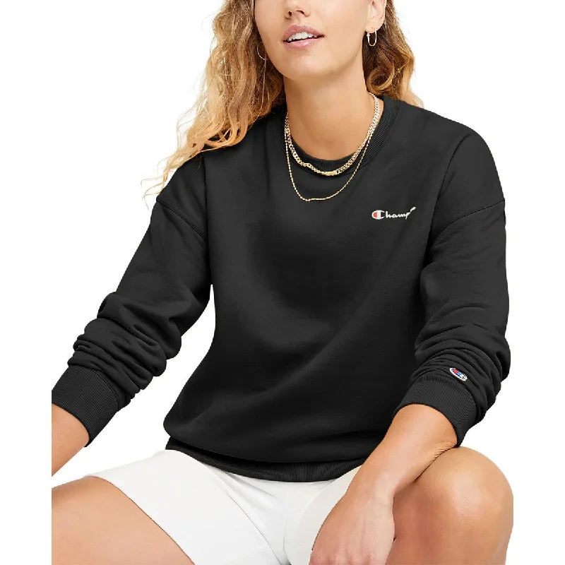 Champion Womens Ribbed Trim  Crewneck Sweater Sweater Knitwear Pullover