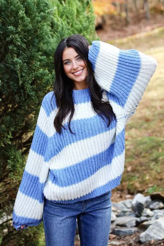 Cozy Aesthetic Striped Oversized Sweater Elegant Classic Vintage