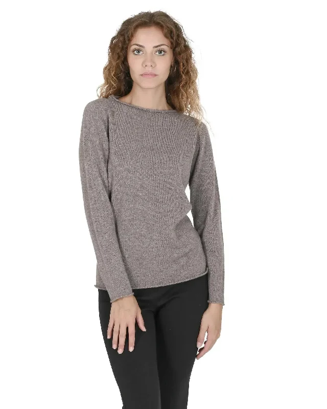 Crown of Edinburgh Cashmere Women's Cashmere Boatneck Sweater in Taupe - S Knit Fabric Woven Fabric Fleece Fabric Crown of Edinburgh Cashmere Women's Cashmere Boatneck Sweater in Taupe - S Knit Fabric Woven Fabric Fleece Fabric