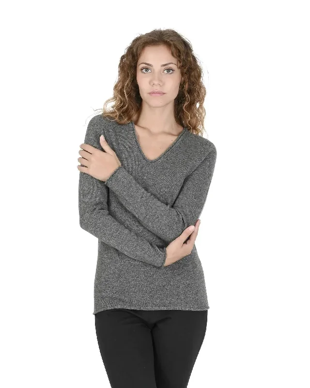 Crown of Edinburgh Cashmere Women's Cashmere V-Neck Sweater for Women in Grey - 46 EU Chenille Fabric Brocade Fabric Lace Fabric Crown of Edinburgh Cashmere Women's Cashmere V-Neck Sweater for Women in Grey - 46 EU Chenille Fabric Brocade Fabric Lace Fabric