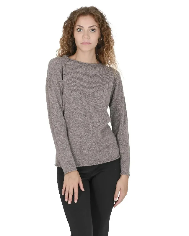 Crown of Edinburgh Cashmere Women's Cashmere Boatneck Sweater in Taupe - XL Fleece Fabric Down Fabric Feather Fabric Crown of Edinburgh Cashmere Women's Cashmere Boatneck Sweater in Taupe - XL Fleece Fabric Down Fabric Feather Fabric