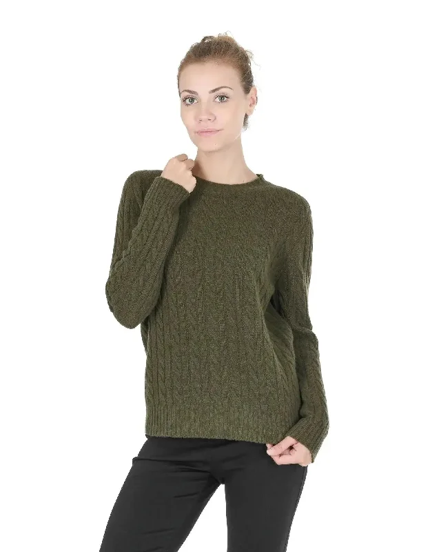 Crown of Edinburgh Cashmere Women's Cashmere Women Round Neck Sweater in Khaki - 38 EU Wool Fabric Cashmere Fabric Tweed Fabric Crown of Edinburgh Cashmere Women's Cashmere Women Round Neck Sweater in Khaki - 38 EU Wool Fabric Cashmere Fabric Tweed Fabric