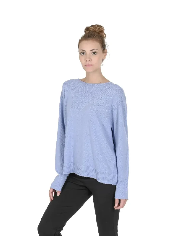 Crown of Edinburgh Cashmere Women's Cashmere Boatneck Sweater in Sky blue - L Sequined Glittery Shiny Crown of Edinburgh Cashmere Women's Cashmere Boatneck Sweater in Sky blue - L Sequined Glittery Shiny
