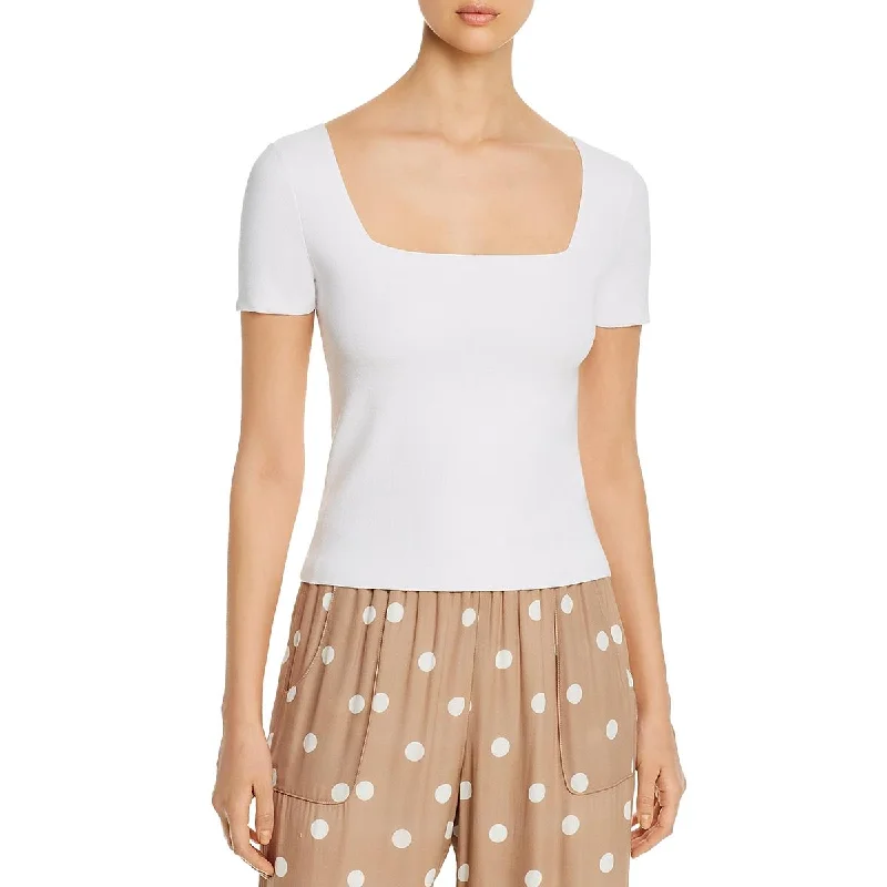 Elie Tahari Womens Sarah Ribbed Square Neck Sweater Plaid Sweater Polka Dot Checkered Elie Tahari Womens Sarah Ribbed Square Neck Sweater Plaid Sweater Polka Dot Checkered