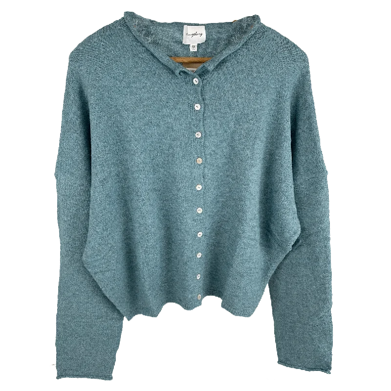 Everything Super Soft Knit Cardigan Sweater - Tourmaline Spandex Blend Rayon Blend Denim Blend