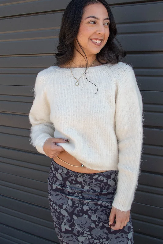 Twist Back Knit Sweater by For Good Boxy Sweater Fitted Sweater A-Line