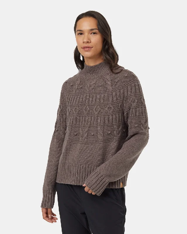 Highline Pom Mock Neck Sweater Hooded Sweater Collared Sweater Shawl Collar