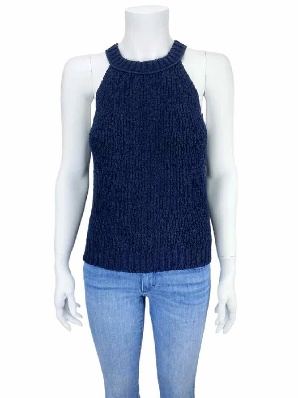 J. Crew Women's High-Neck Sweater Tank Navy Size S Nylon Fabric Polyester Fabric Spandex Fabric J. Crew Women's High-Neck Sweater Tank Navy Size S Nylon Fabric Polyester Fabric Spandex Fabric