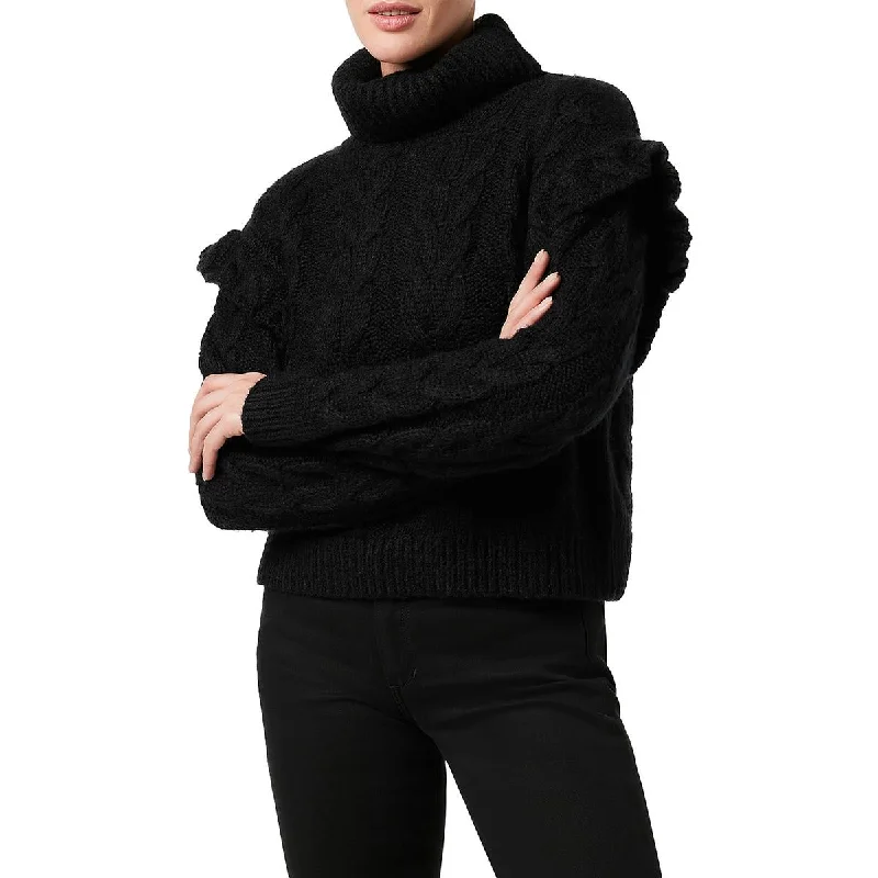 Joe's Womens Adeline Cable Knit Long Sleeve Turtleneck Sweater Ribbed Striped Patterned Joe's Womens Adeline Cable Knit Long Sleeve Turtleneck Sweater Ribbed Striped Patterned