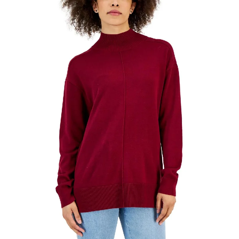 Karen Scott Womens w Cotton Mock Turtleneck Sweater Cable Knit Ribbed Knit Lace Knit Karen Scott Womens w Cotton Mock Turtleneck Sweater Cable Knit Ribbed Knit Lace Knit