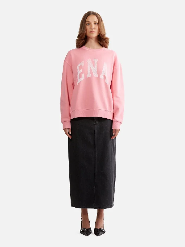 Lilly Oversized Sweater College - Bubblegum Silk Blend Satin Velvet