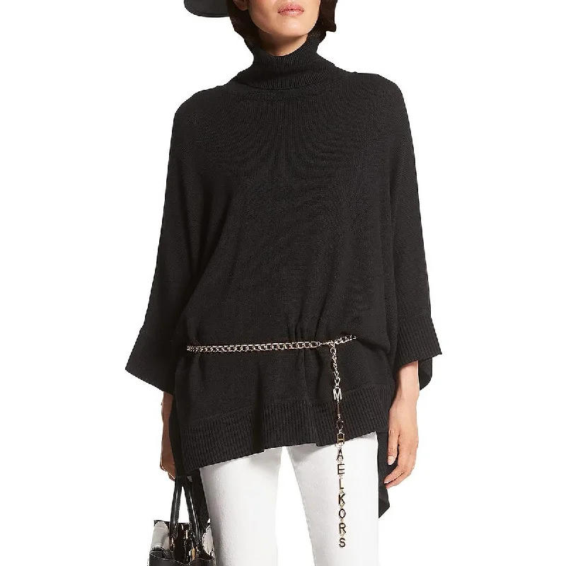MICHAEL Michael Kors Womens Wool Blend Turtle Neck Poncho Sweater Plaid Sweater Polka Dot Checkered MICHAEL Michael Kors Womens Wool Blend Turtle Neck Poncho Sweater Plaid Sweater Polka Dot Checkered