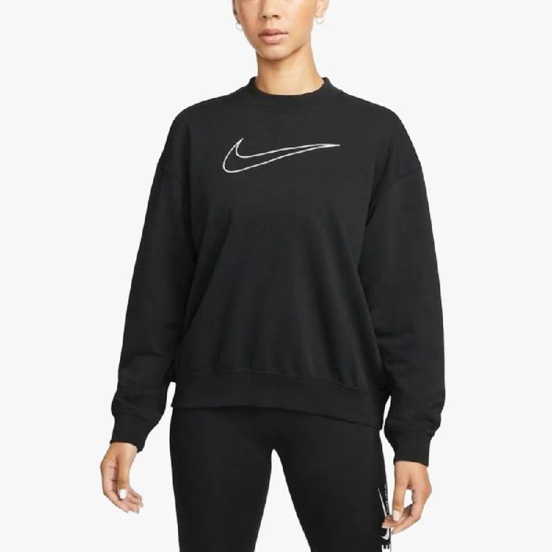 Nike Womens Df Gt Gx Crew Sweater Black Boxy Sweater Fitted Sweater A-Line