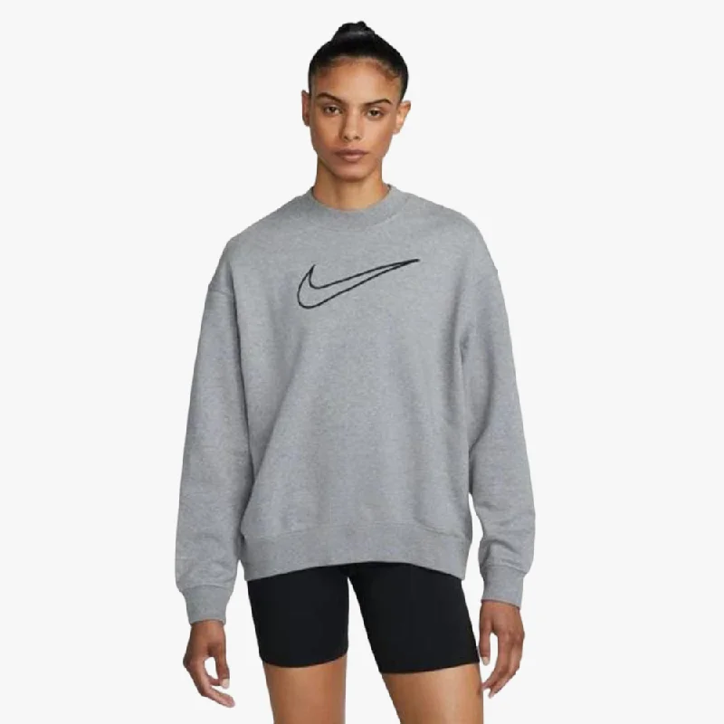 Nike Womens Df Gt Gx Crew Sweater Grey Velvet Chenille Corduroy