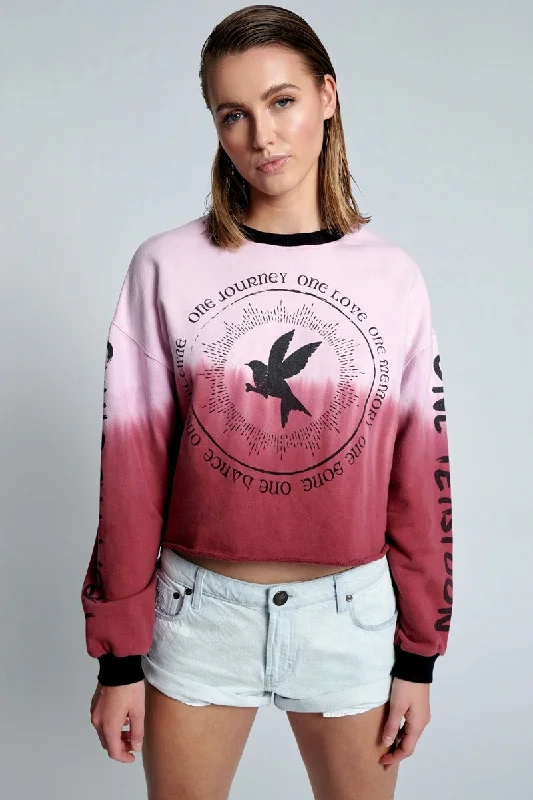 ONETEASPOON Womens From The Stars Dipped Cropped Sweater - Merlot Satin Blend Silk Blend Wool Blend ONETEASPOON Womens From The Stars Dipped Cropped Sweater - Merlot Satin Blend Silk Blend Wool Blend