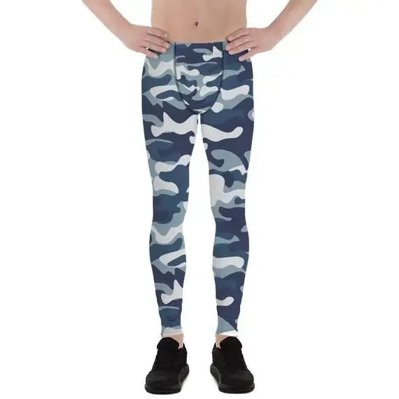 Urban Camo Army Pattern Men's Leggings | UPF 40, Moisture-Wicking Stylish Ankle-Length Leggings