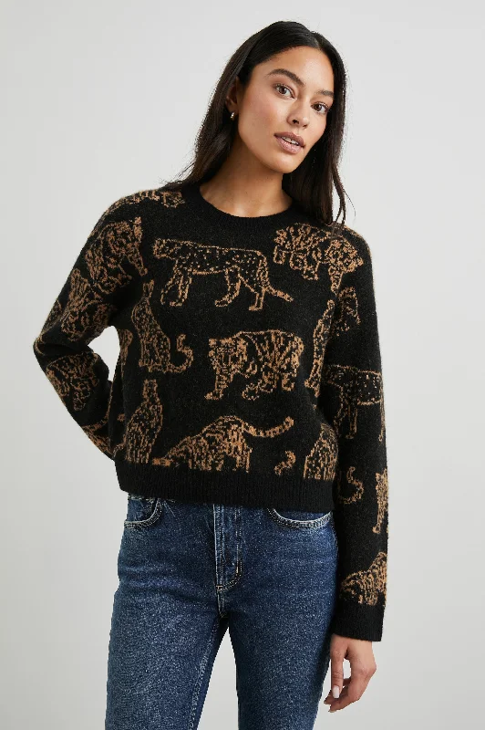 PERCI SWEATER - CAMEL WILD CATS Iron Safe Non-Iron Wrinkle Free
