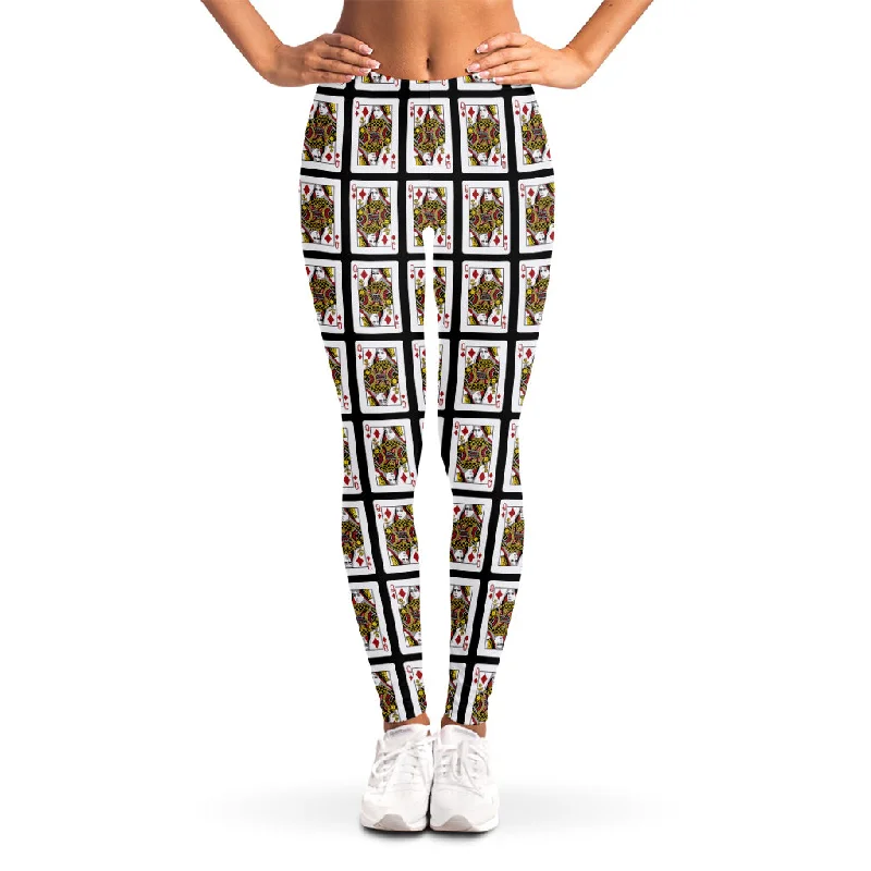 Queen Of Diamonds Pattern Print Women's Leggings Fashionable Quick-Dry Leggings