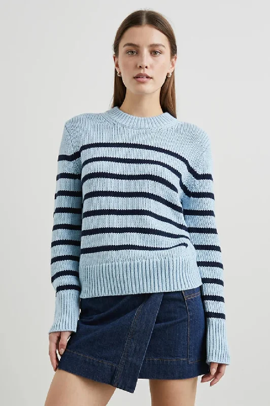 Rails Alise sweater in Sky navy stripe Silk Blend Satin Velvet