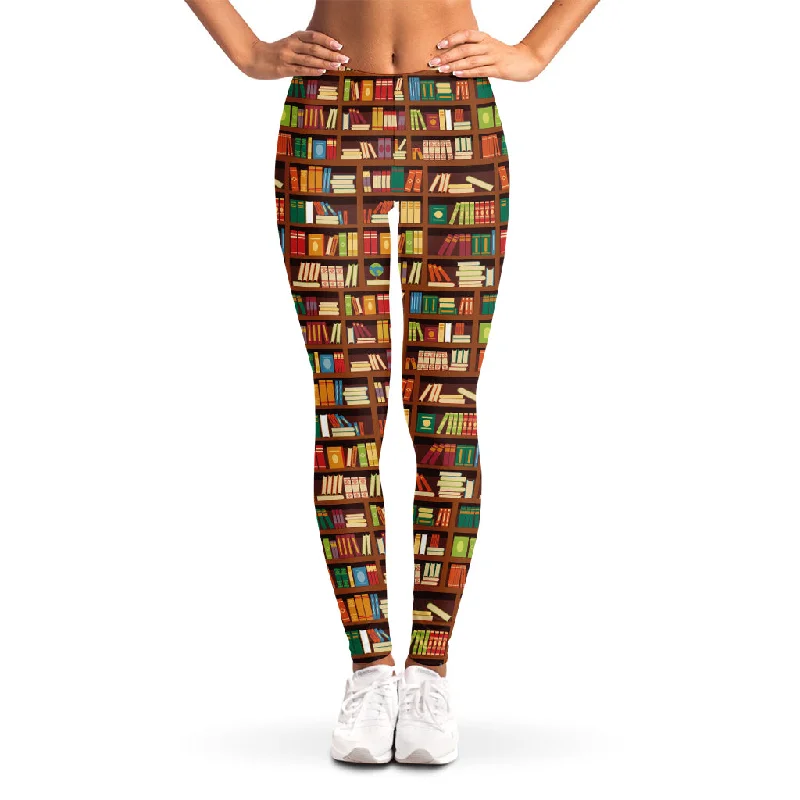 Reading Library Pattern Print Women's Leggings Trendy Tie-Dye Leggings