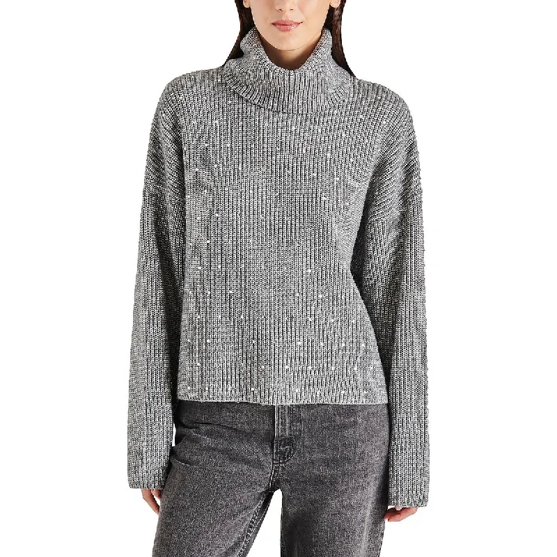 Steve Madden Womens Astro Heathered Long Sleeve Turtleneck Sweater Long Sweater Short Sweater Cropped Sweater Steve Madden Womens Astro Heathered Long Sleeve Turtleneck Sweater Long Sweater Short Sweater Cropped Sweater
