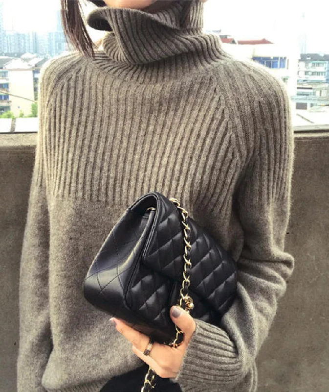 Sweater fashion turtleneck sweater  107 Mesh Sweater Canvas Denim