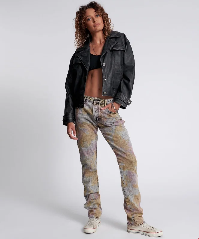 Sunset Acid Truckers Mid Rise Straight Jeans - One Teaspoon Comfortable Stretch Fit Jeans Sunset Acid Truckers Mid Rise Straight Jeans - One Teaspoon Comfortable Stretch Fit Jeans